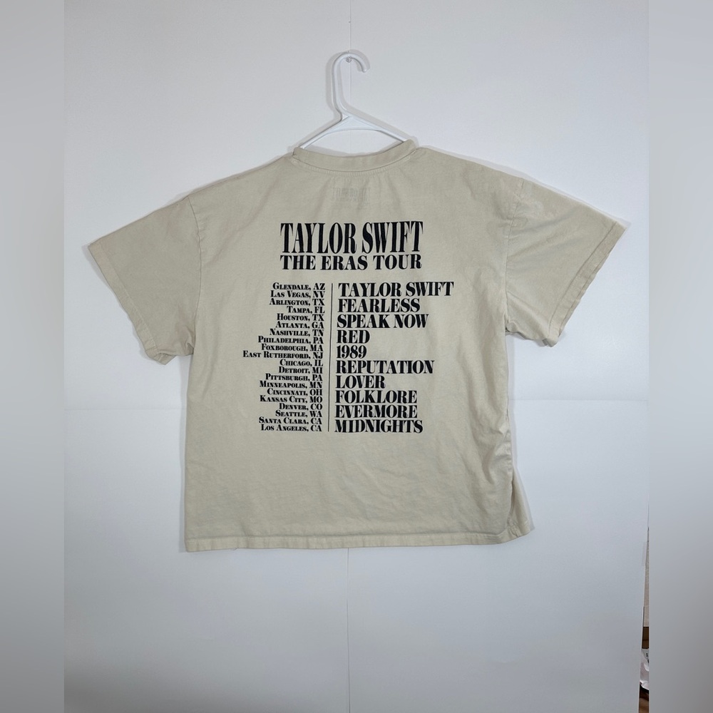 Taylor Swift The Eras Tour T-Shirt XXL Cream Beige Official Merch Double Sided - Picture 3 of 12